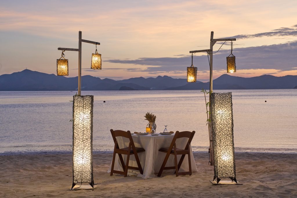 romantic dinner set up only 2